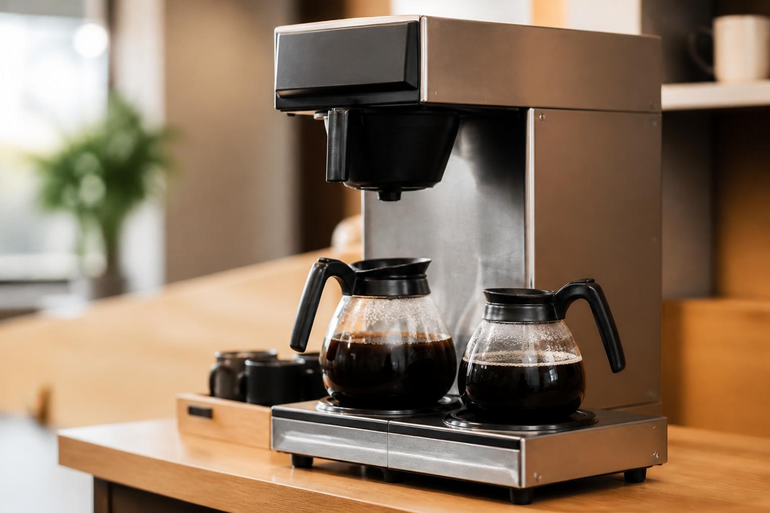 Commercial coffee brewer lineup for Sioux Falls offices — Newco, Bunn, and Keurig from Chip N Dale Coffee Company